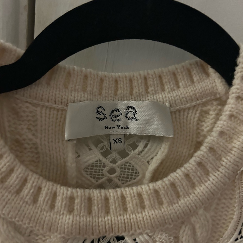 Sea New York Ivory Knit Sleeveless Sweater